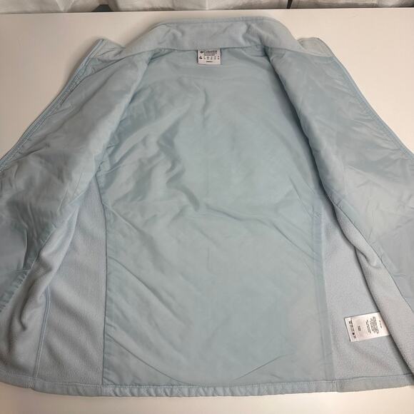 Columbia Light Blue Diamond Quilted/Fleece Vest Full Zip Ski Womens Size Large L - Picture 9 of 12